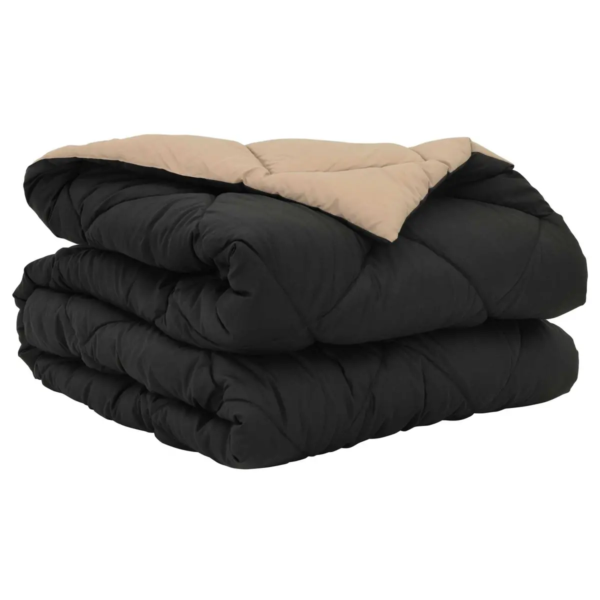Vidaxl Zomer Dekbed Zwart En Taupe 220 X 135 Cm Microfiber 2