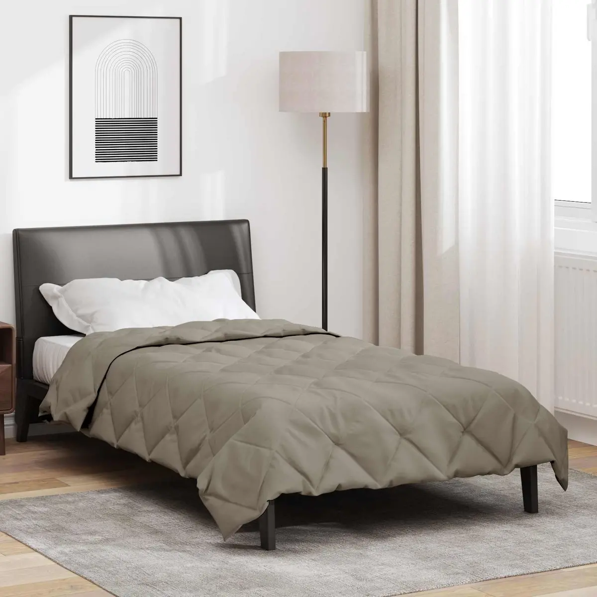 Vidaxl Zomer Dekbed Lichtgrijs 220 X 140 Cm Microfiber 1