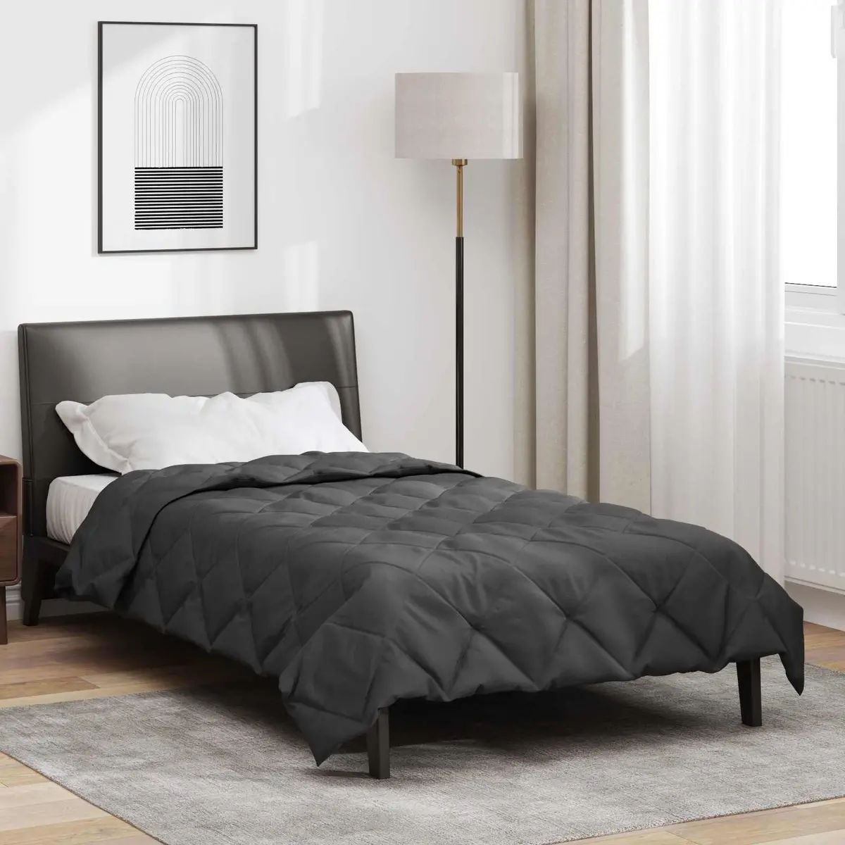 Vidaxl Vol Jaar Dekbed Antraciet 200 X 135 Cm Microfiber 1