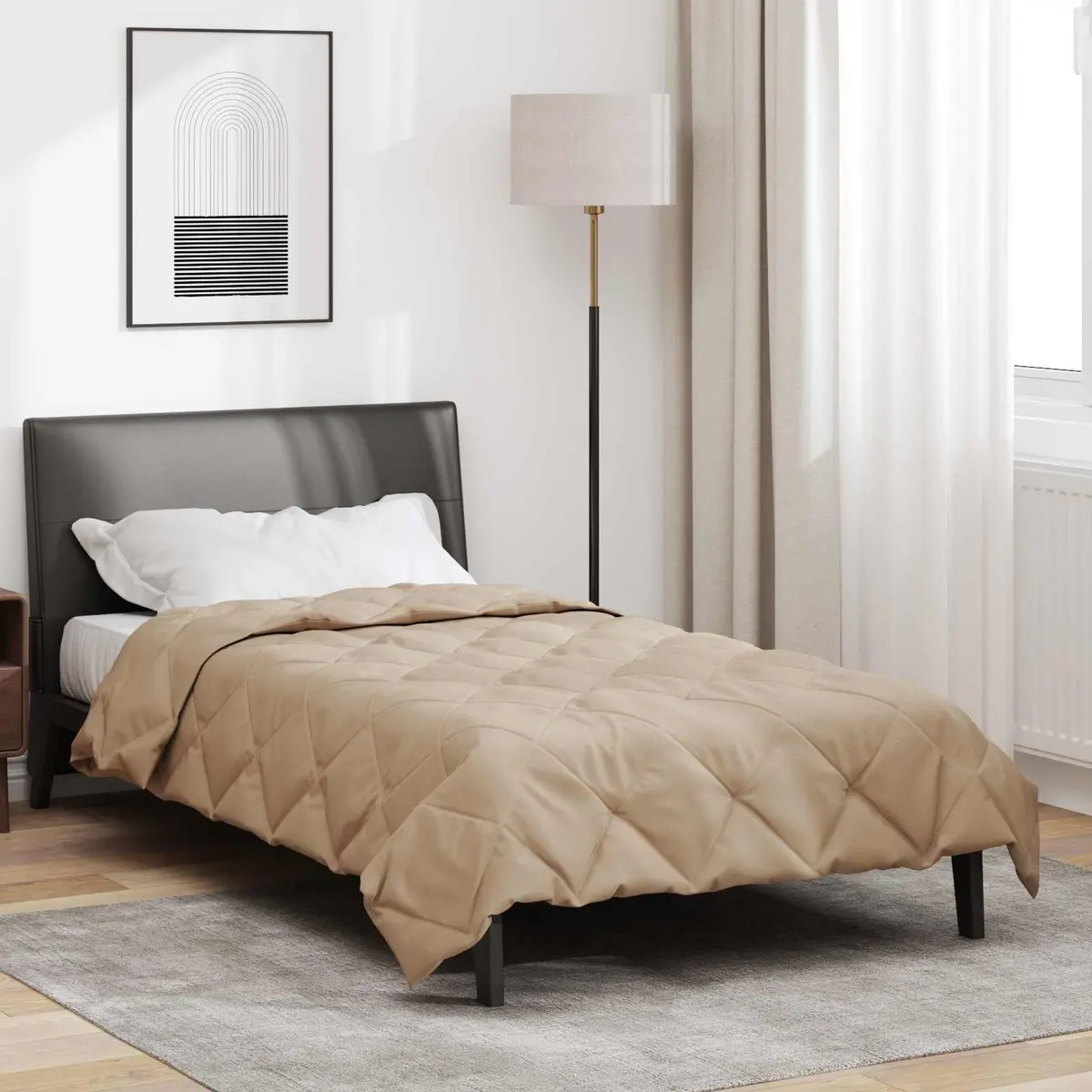 Vidaxl Vol Jaar Dekbed Taupe 200 X 140 Cm Microfiber 1