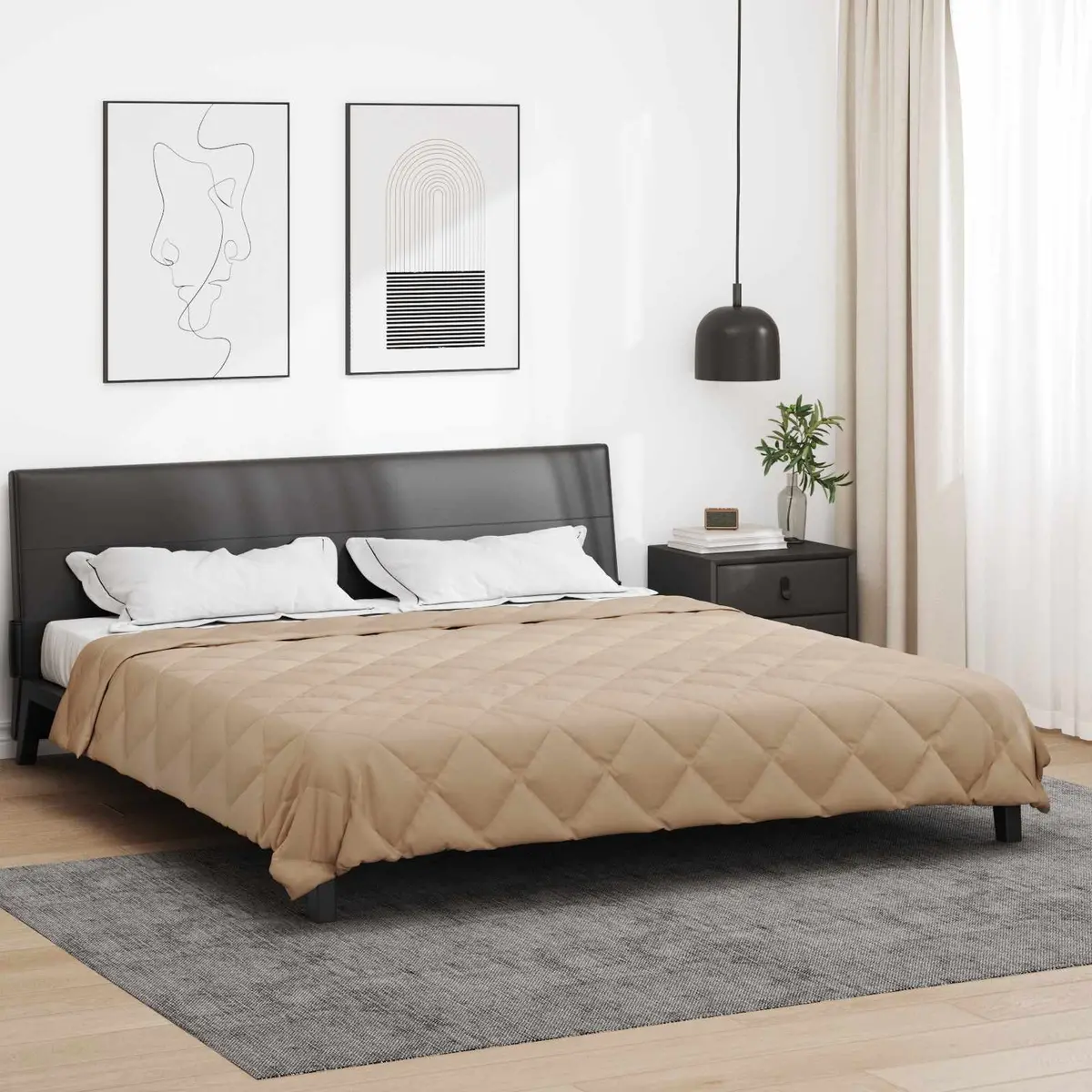 Vidaxl Vol Jaar Dekbed Taupe 240 X 200 Cm Microfiber 1