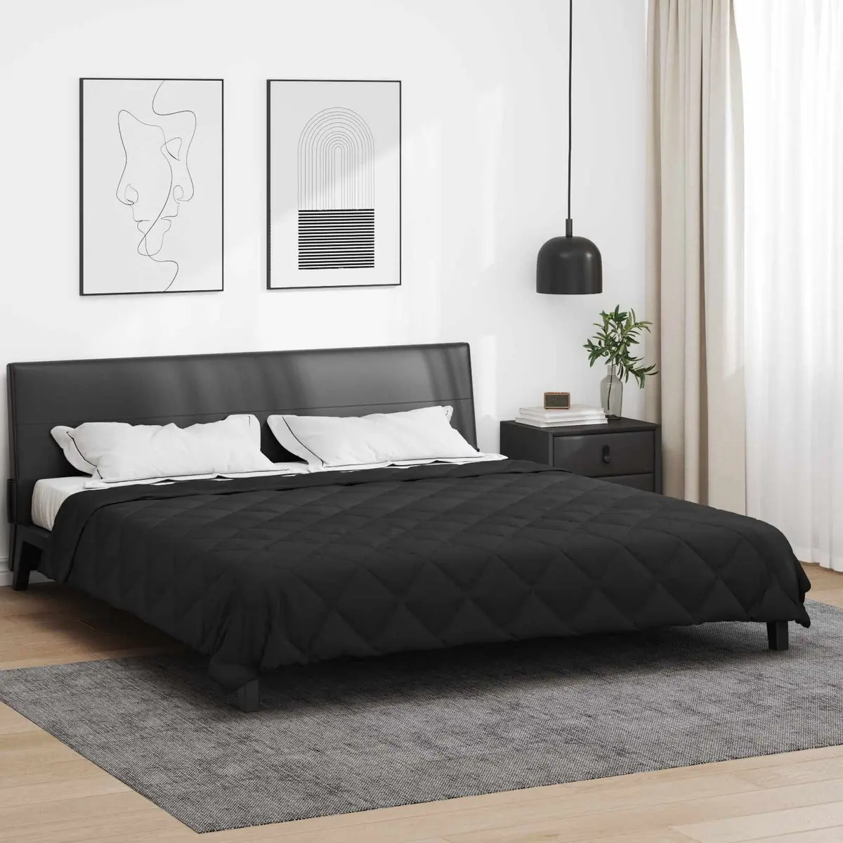 Vidaxl Vol Jaar Dekbed Zwart 200 X 200 Cm Microfiber 1