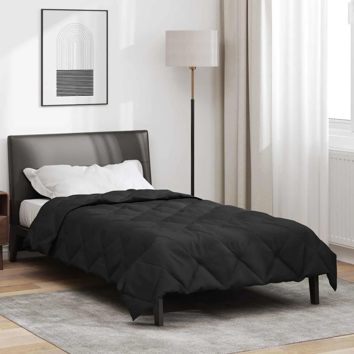 Vidaxl Vol Jaar Dekbed Zwart 220 X 155 Cm Microfiber 1