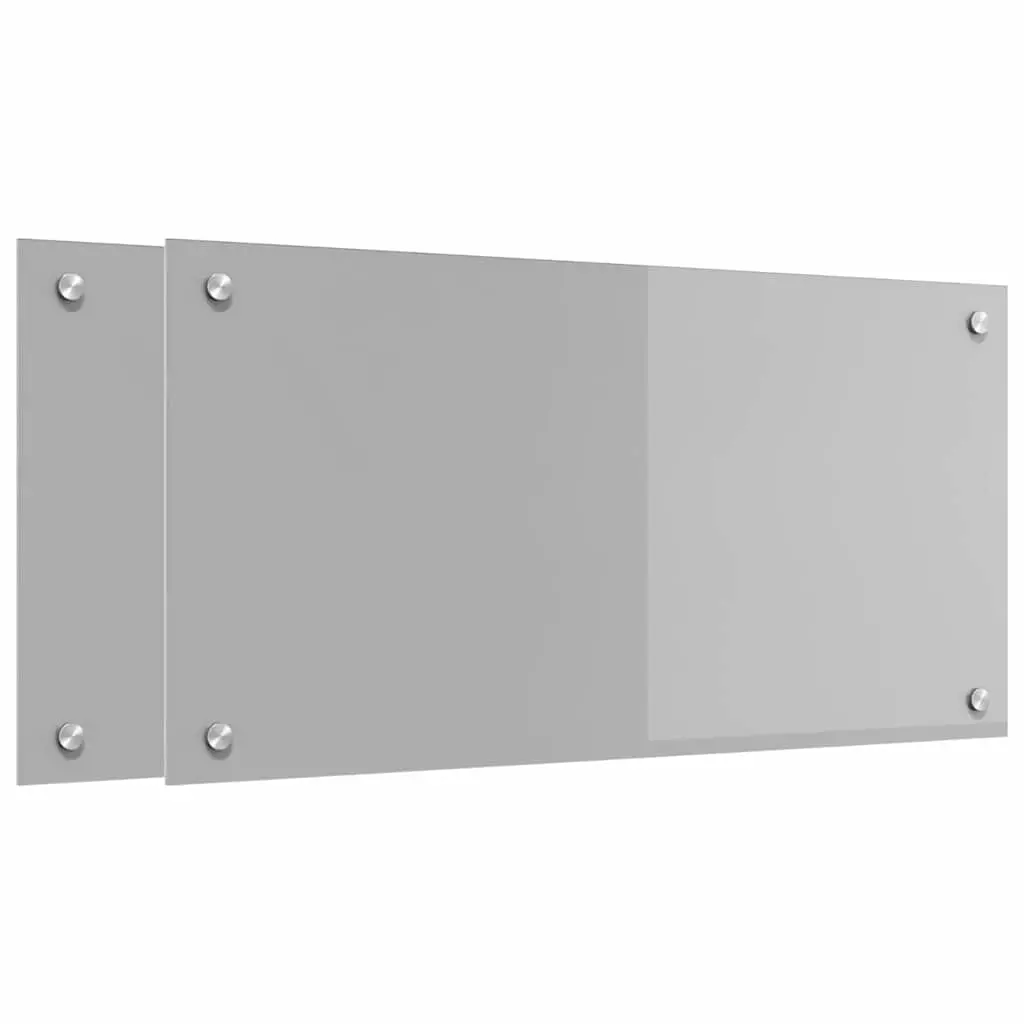 Vidaxl Keuken Spatscherm 2 Pcs Lichtgrijs 80 X 40 Cm Gehard Glas 2