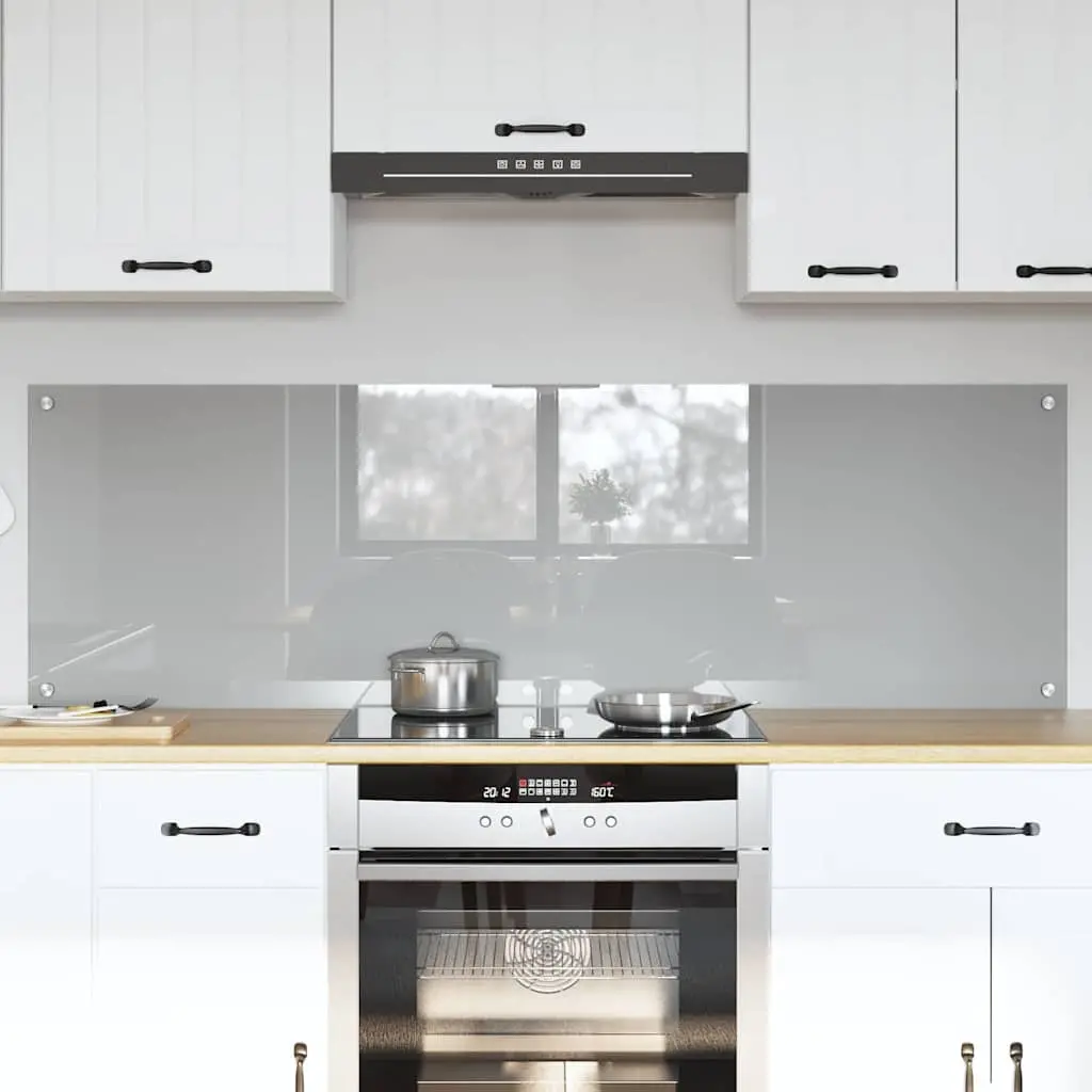 Vidaxl Keuken Spatscherm 2 Pcs Lichtgrijs 80 X 50 Cm Gehard Glas 1