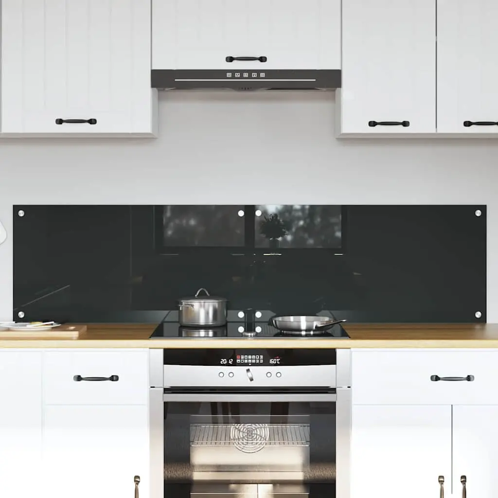 Vidaxl Keuken Spatscherm 2 Pcs Donkergrijs 80 X 40 Cm Gehard Glas 1