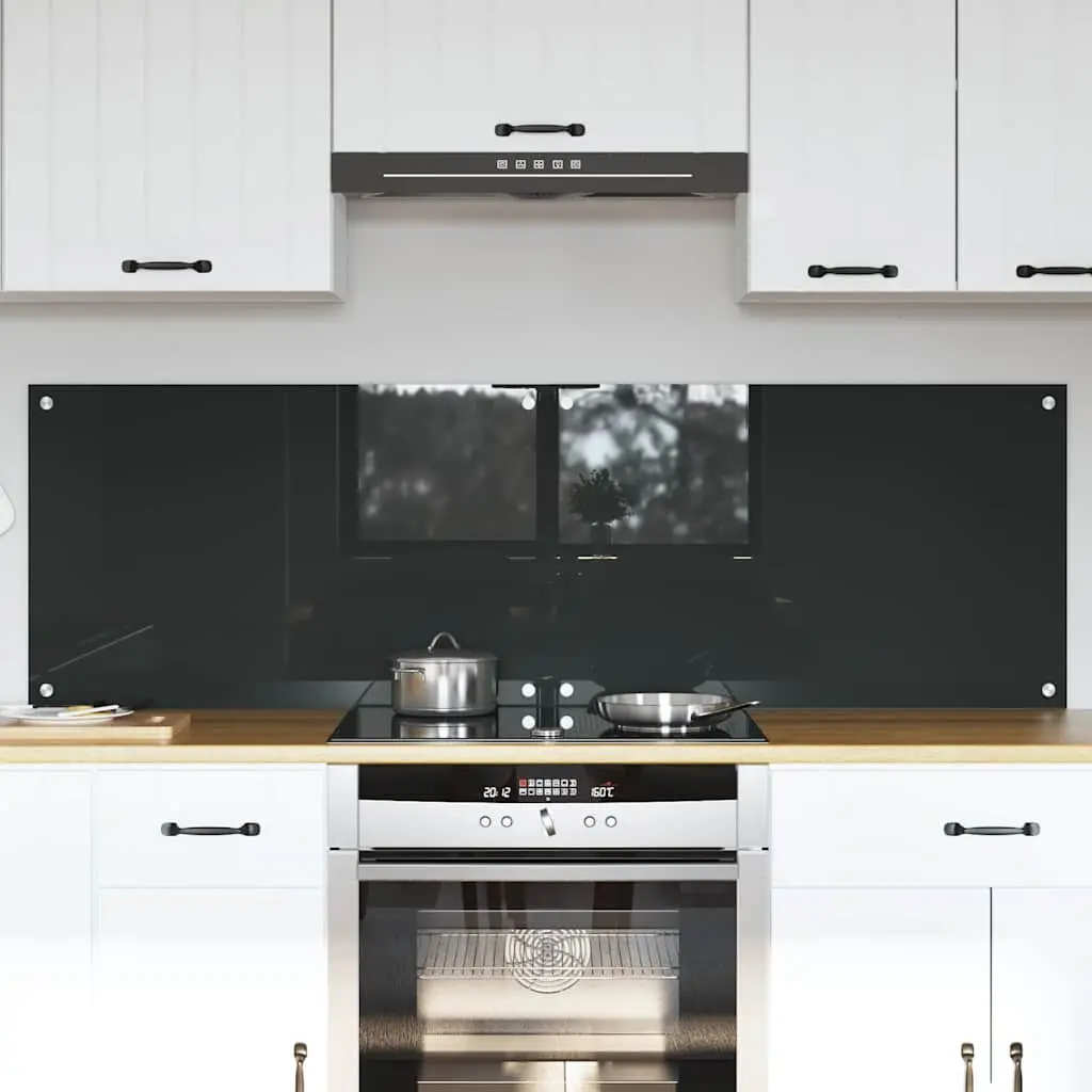 Vidaxl Keuken Spatscherm 2 Pcs Donkergrijs 80 X 50 Cm Gehard Glas 1