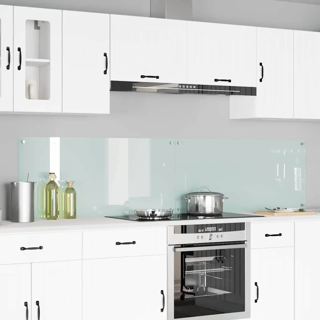 Vidaxl Keuken Spatscherm 2 Pcs Wit 110 X 50 Cm Gehard Glas 1