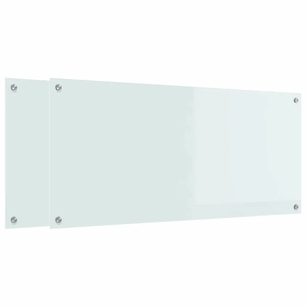 Vidaxl Keuken Spatscherm 2 Pcs Wit 110 X 50 Cm Gehard Glas 2