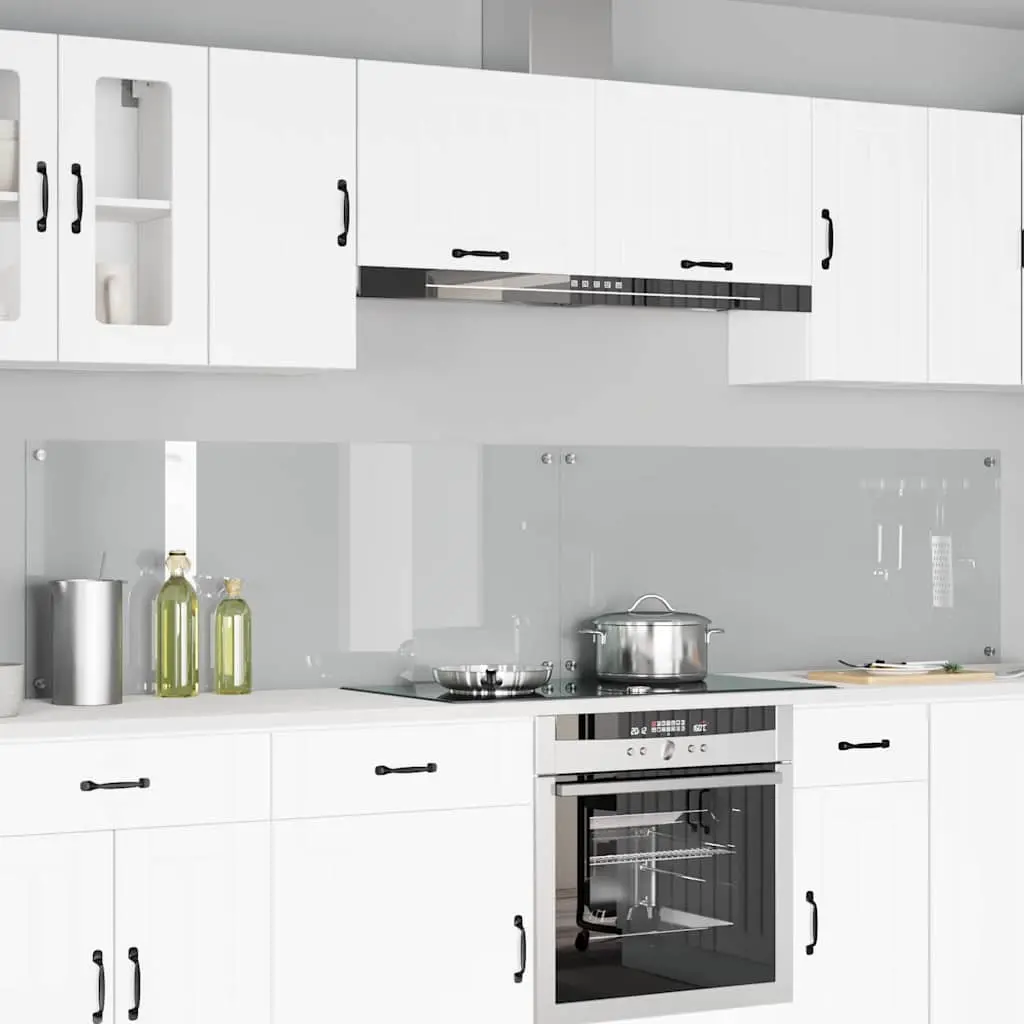 Vidaxl Keuken Spatscherm 2 Pcs Doorzichtig 120 X 50 Cm Gehard Glas 1