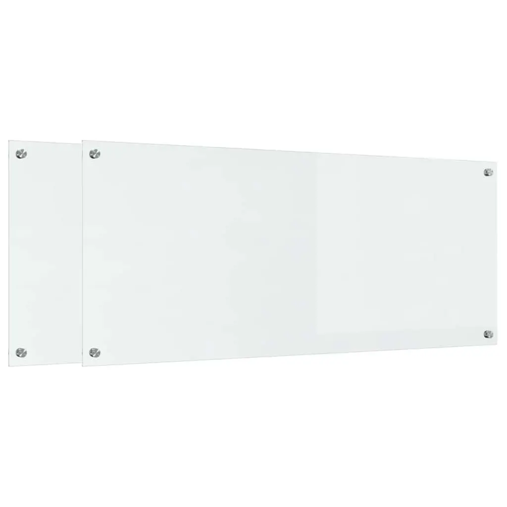 Vidaxl Keuken Spatscherm 2 Pcs Doorzichtig 120 X 50 Cm Gehard Glas 2