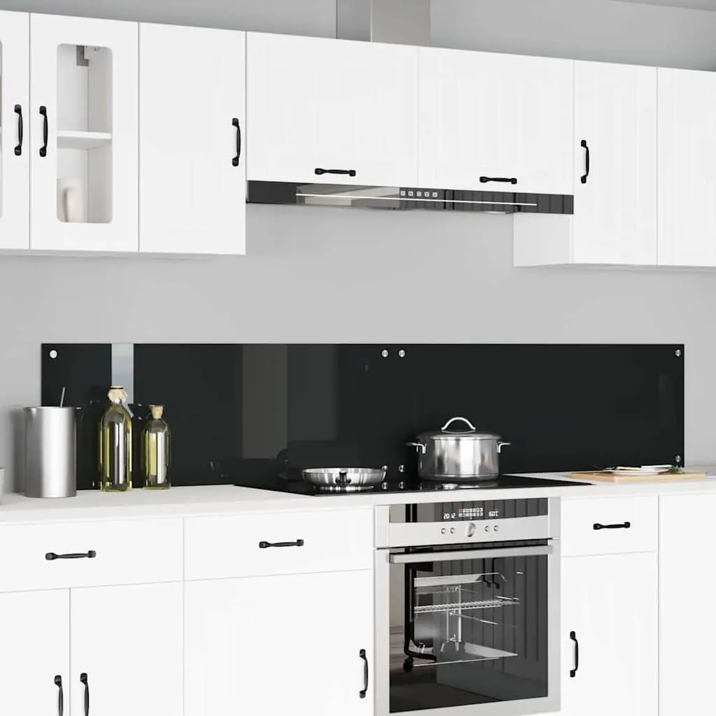 Vidaxl Keuken Spatscherm 2 Pcs Zwart 110 X 40 Cm Gehard Glas 1