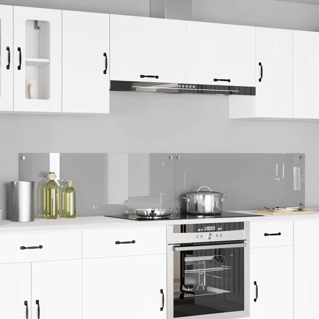 Vidaxl Keuken Spatscherm 2 Pcs Lichtgrijs 110 X 40 Cm Gehard Glas 1