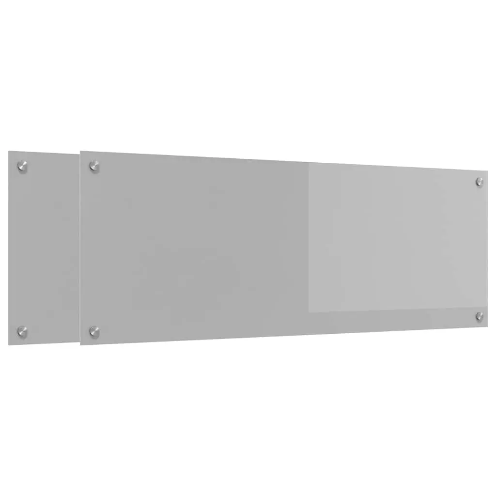 Vidaxl Keuken Spatscherm 2 Pcs Lichtgrijs 110 X 40 Cm Gehard Glas 2