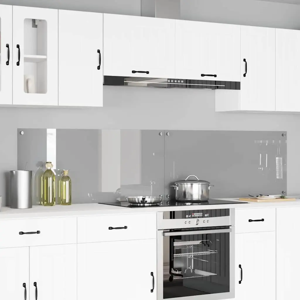 Vidaxl Keuken Spatscherm 2 Pcs Lichtgrijs 110 X 50 Cm Gehard Glas 1