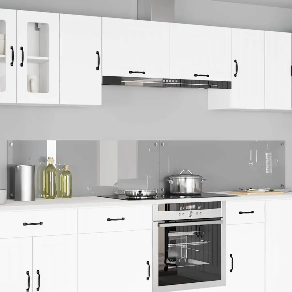 Vidaxl Keuken Spatscherm 2 Pcs Lichtgrijs 120 X 40 Cm Gehard Glas 1