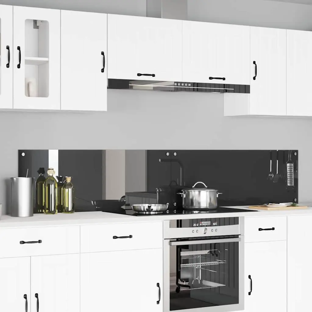Vidaxl Keuken Spatscherm 2 Pcs Donkergrijs 110 X 40 Cm Gehard Glas 1