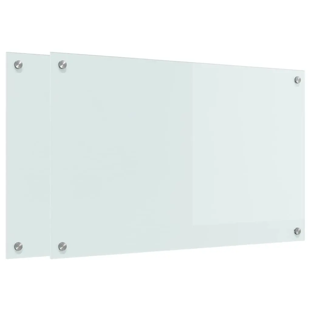 Vidaxl Keuken Achterwand 2 Pcs Wit 80 X 50 Cm Gehard Glas 2