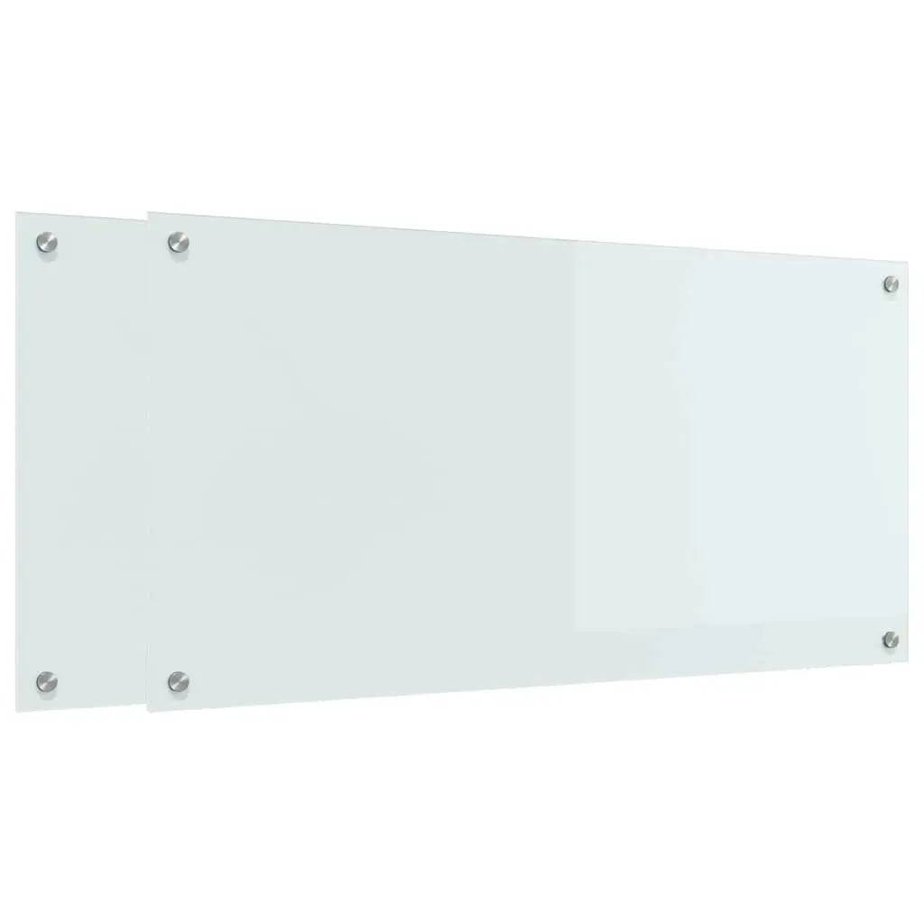 Vidaxl Keuken Achterwand 2 Pcs Wit 100 X 50 Cm Gehard Glas 2