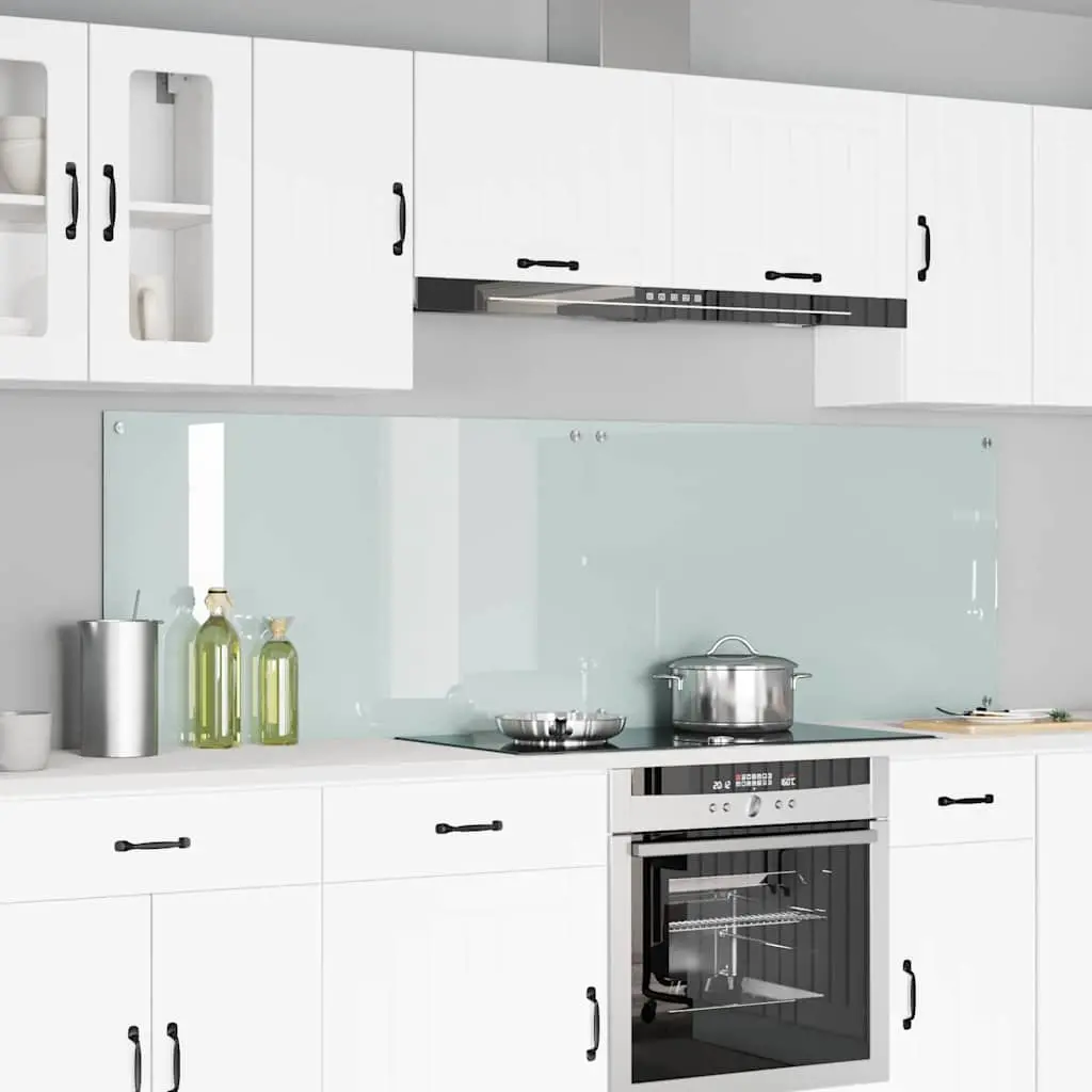 Vidaxl Keuken Achterwand 2 Pcs Wit 100 X 60 Cm Gehard Glas 1