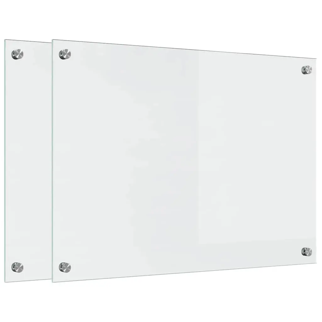 Vidaxl Keuken Achterwand 2 Pcs Doorzichtig 70 X 50 Cm Gehard Glas 2