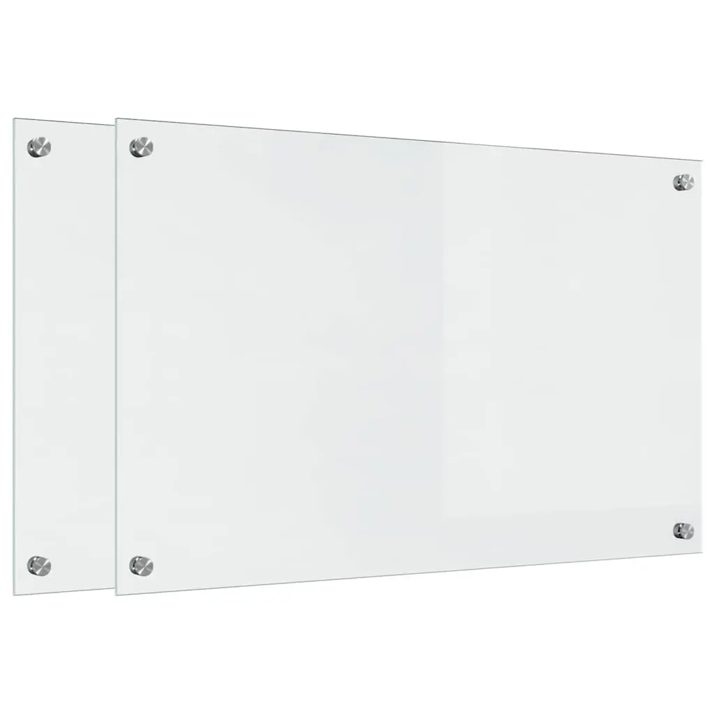 Vidaxl Keuken Achterwand 2 Pcs Doorzichtig 80 X 50 Cm Gehard Glas 2