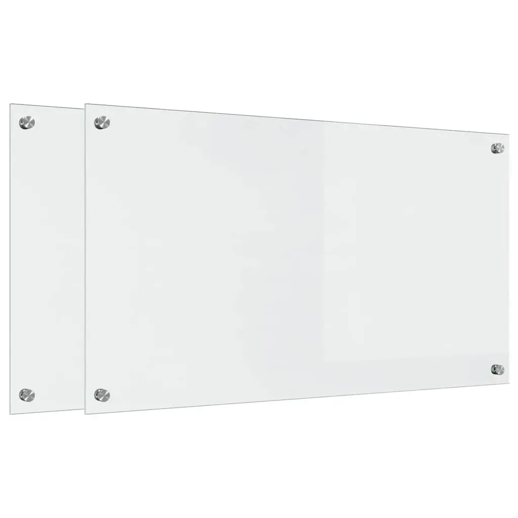 Vidaxl Keuken Achterwand 2 Pcs Doorzichtig 90 X 50 Cm Gehard Glas 2