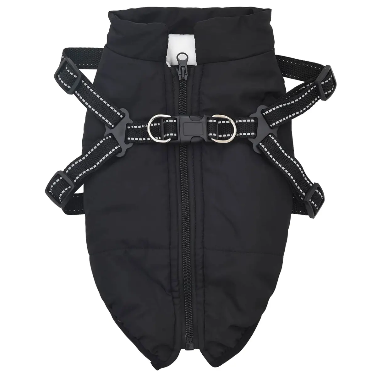 Vidaxl Hondenjas Met Harnas Zwart M Fleece En Polyester 2