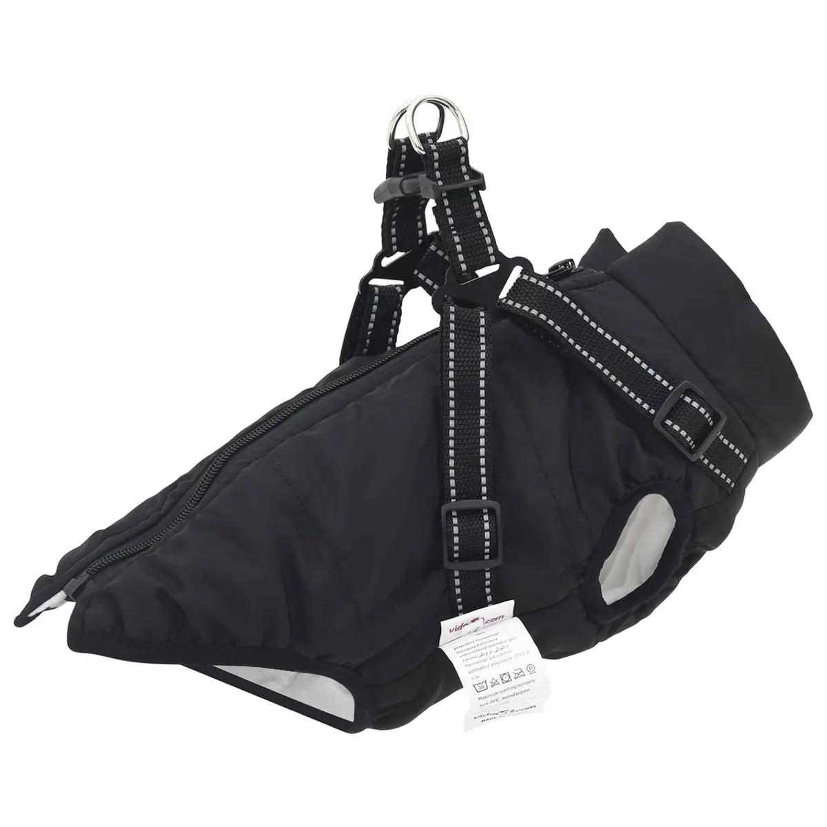 Vidaxl Hondenjas Met Harnas Zwart L Fleece En Polyester 1