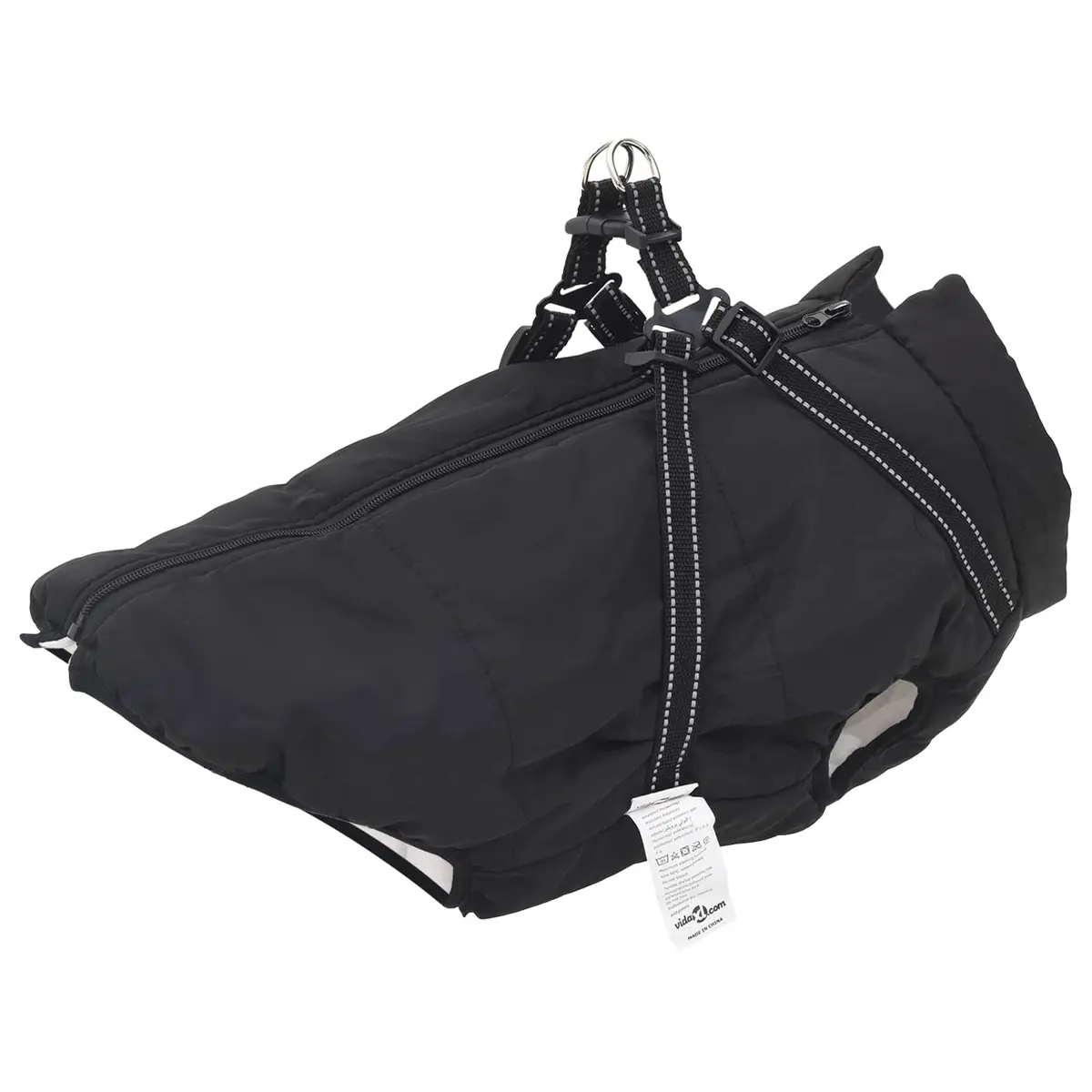Vidaxl Hondenjas Met Harnas Zwart 4Xl Fleece En Polyester 1