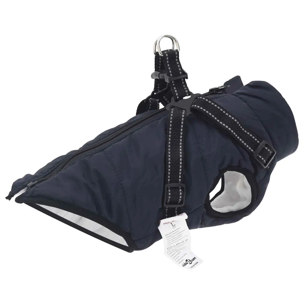 Vidaxl Hondenjas Met Harnas Marineblauw S Fleece En Polyester 1