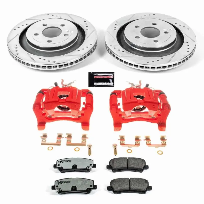 Power Stop 15-19 Ford Mustang Rear Z26 Street Warrior Brake Kit W/Calipers 1
