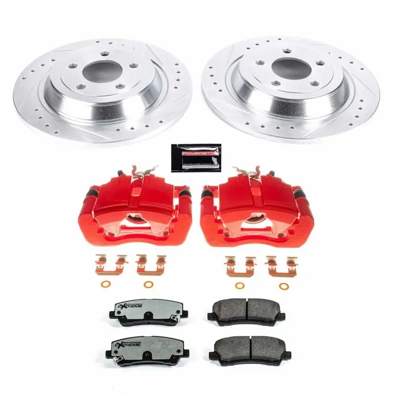 Power Stop 15-19 Ford Mustang Rear Z26 Street Warrior Brake Kit W/Calipers 1