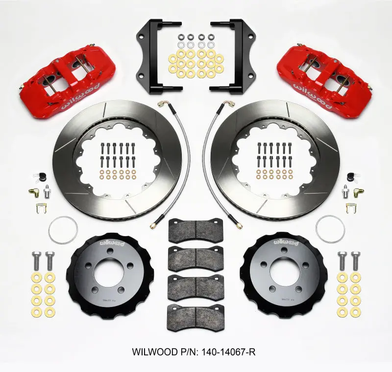 Wilwood Aero6 Front Hat Kit 14.25 Red 2014-Up Challenger W/Lines 1