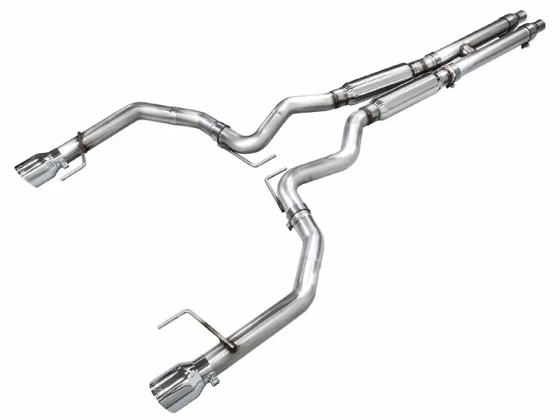 Awe 2024 Ford Mustang Gt Fastback S650 Rwd Track Edition Catback Exhaust W/ Dual Chrome Silver Tips 1