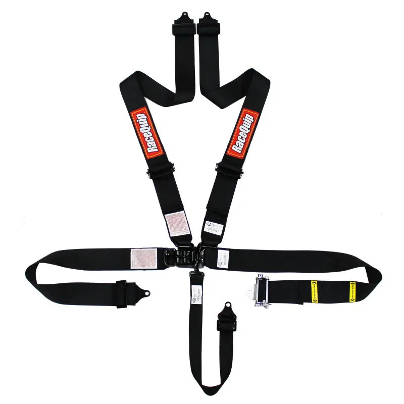 Racequip L & L 5Pt Ratchet Harness Black 1