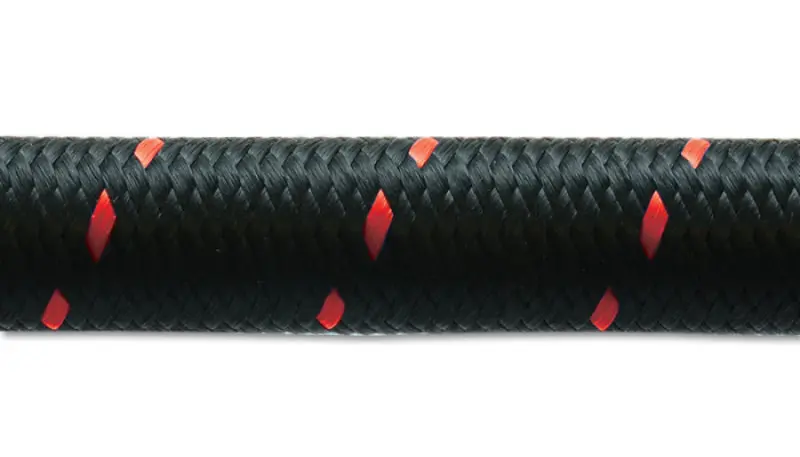 Vibrant -8 An Two-Tone Black/Red Nylon Braided Flex Hose (10 Foot Roll) 1