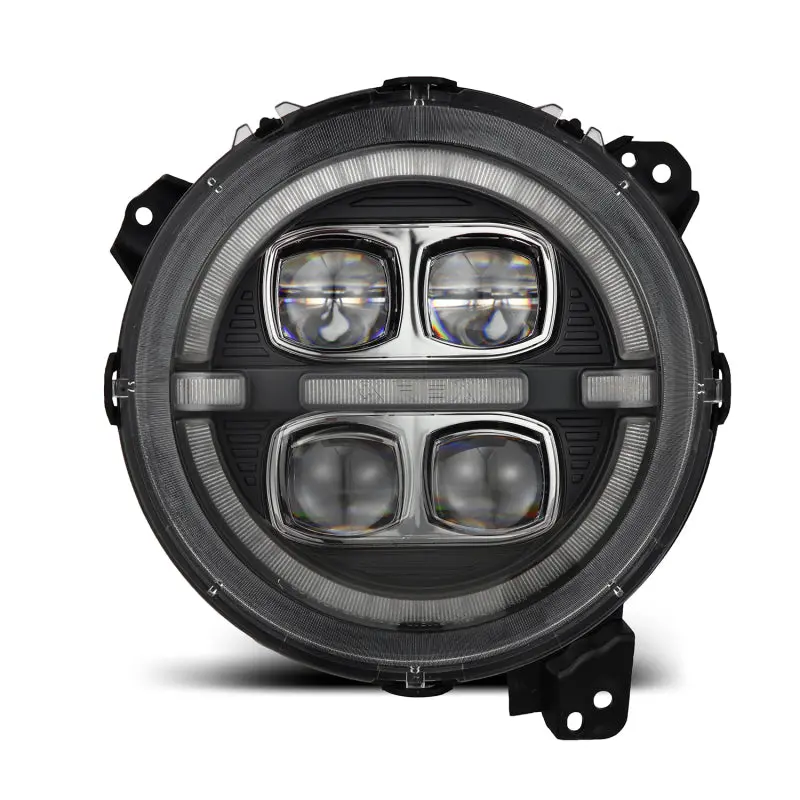 Alpharex 18-23 Jeep Wrangler Jl/Gladiator Jt Led Proj Headlights Black W/ Activ Light/Seq Signal/Drl 1