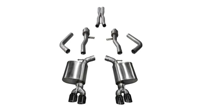 Corsa 2017-2023 Dodge Challenger 5.7L V8 Sport Cat-Back Dual Rear Exit W/3.5In Black Tips 1