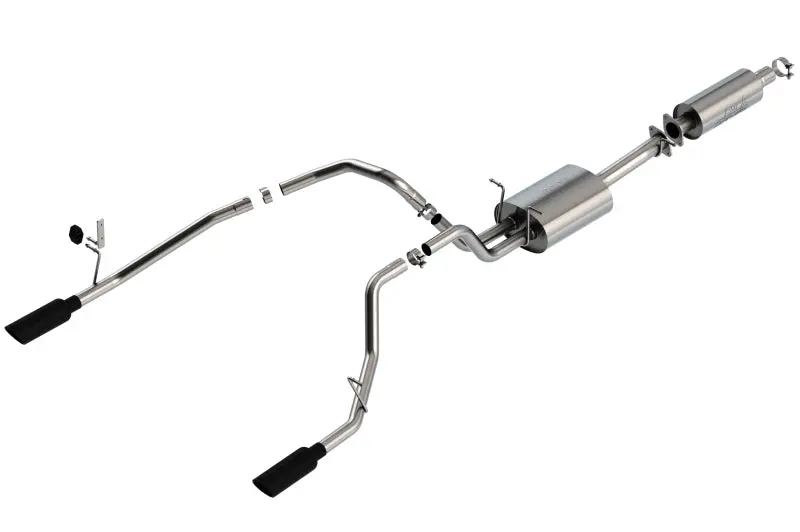 Borla 19-22 Ram 1500 3.6L V6 4Dr 140.5/144.6/153.5 Wb 2.25In S-Type Cat-Back - Black Chrome Tip 1