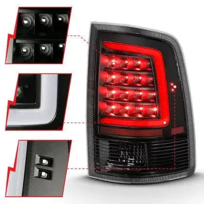 Anzo 2009-2018 Dodge Ram 1500 Led Taillight Plank Style Black W/Clear Lens 1