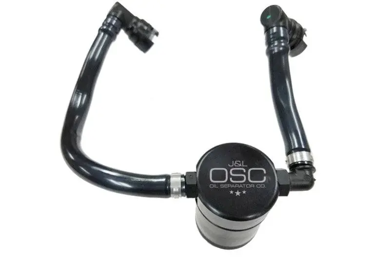 J&L 2018-2023 Ford Mustang Gt Passenger Side Oil Separator 3.0 - Black Anodized 1