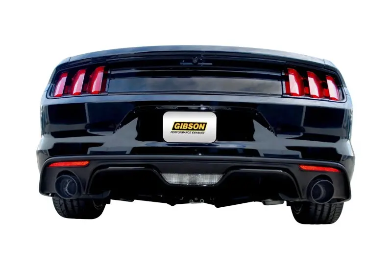 Gibson 15-19 Ford Mustang Ecoboost 2.3L 2.25In Cat-Back Dual Exhaust - Black Elite (Ceramic) 2