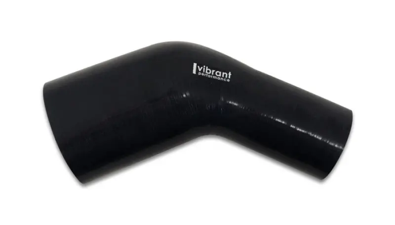 Vibrant 2.25In Id X 2.50In Id Gloss Black Silicone 45 Degree Transition Elbow 1