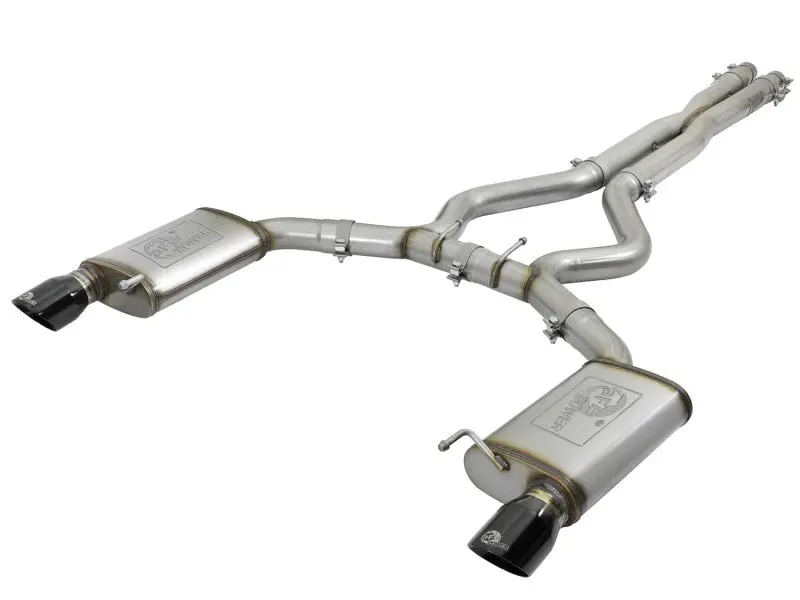 Afe Machforce Xp 3In 304 Ss Cat-Back Exhausts W/ Black Tips 15-17 Ford Mustang Gt V8-5.0L/V6-3.7L 1