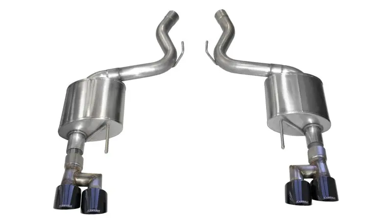 Corsa 18-23 Ford Mustang 5.0L V8 3In Sport Axle-Back Dual Rear Exit W/ 4In Black Pvd Pro-Series Tips 1