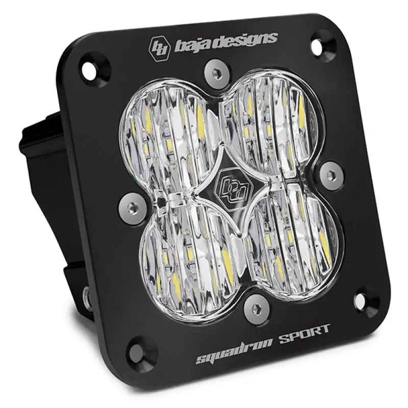 Baja Designs Squadron Sport Black Wide Cornering Pattern Flush Mount Led Light Pod - Clear 1