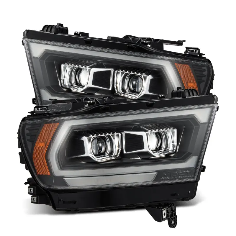 Alpharex 19-22 Dodge Ram 1500 Luxx Led Proj Headlights Black W/Seq Activation Light/Seq Signal/Drl 1