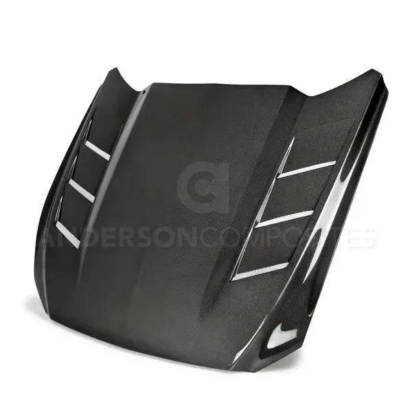 Anderson Composites 2015 - 2017 Mustang Double Sided Carbon Fiber Heat Extractor Hood 1