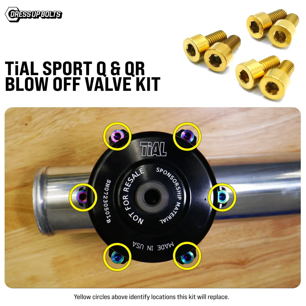 Dress Up Bolts Titanium Hardware Blow Off Valve Kit - Tial Sport Q/Qr 1